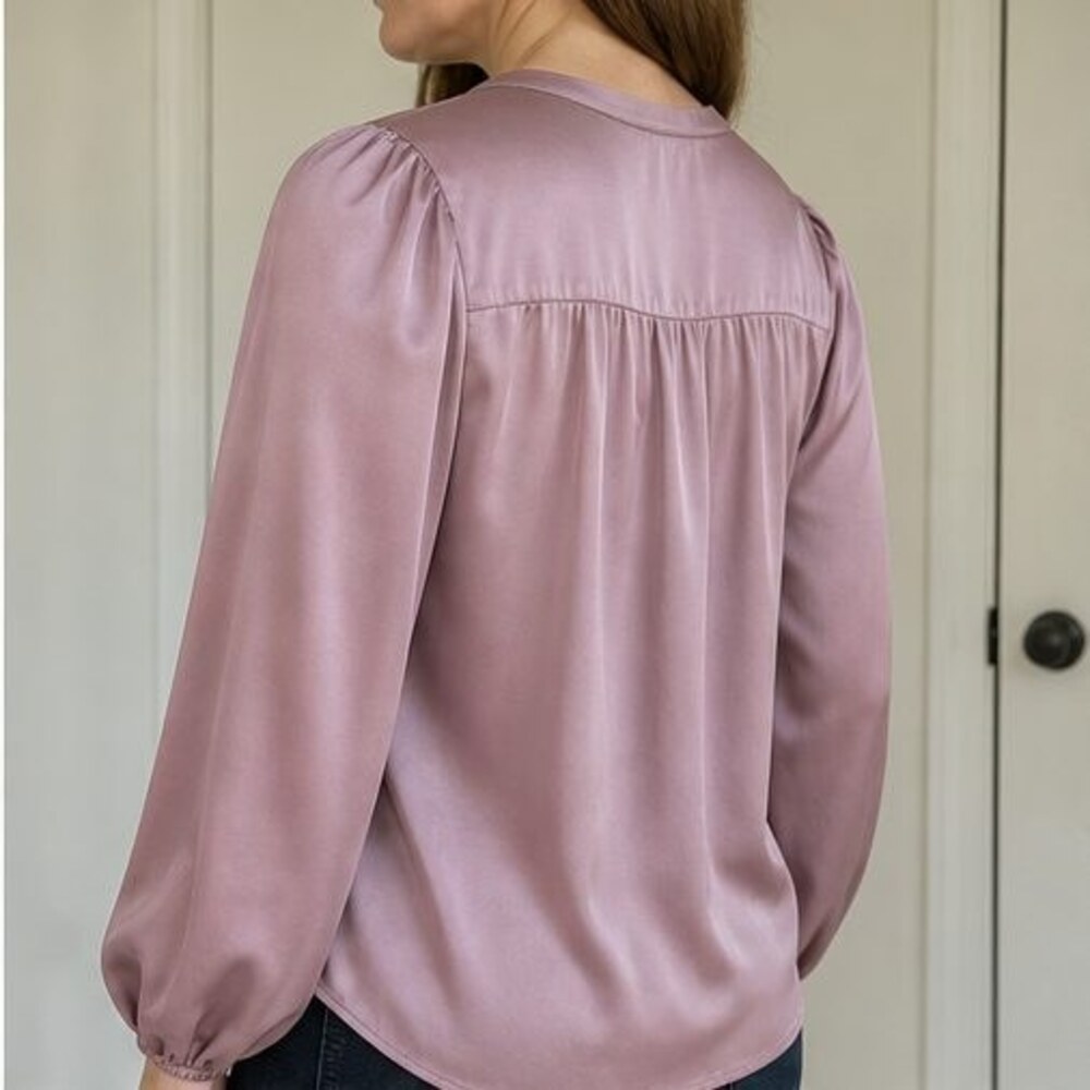 Mauve Button Blouse - Picture 3 of 6